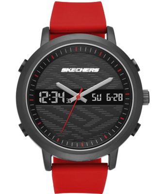 Skechers - Men's Lawndale Silicone Strap Watch 46.5mm
