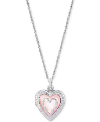 silver and pink heart necklace