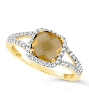image of Citrine (1-1/3 ct. t.w.) and Created White Sapphire (1/4 ct. t.w.) Ring in 10k Yellow Gold