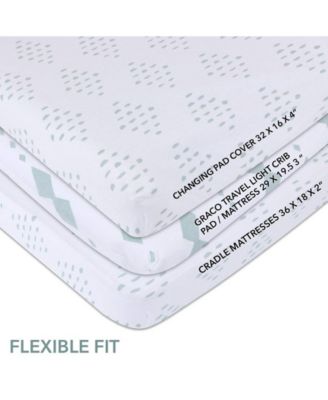 Baby Changing Pad Cover - Cradle Sheet 100% Combed Jersey Cotton