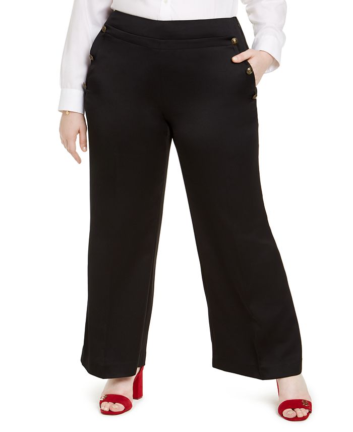 Tommy Hilfiger Plus Size Wide-Leg Sailor Pants, Created for Macy's - Macy's