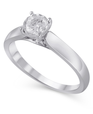 image of Certified Diamond (3/8 ct. t.w.) Engagement Ring in 14K White Gold