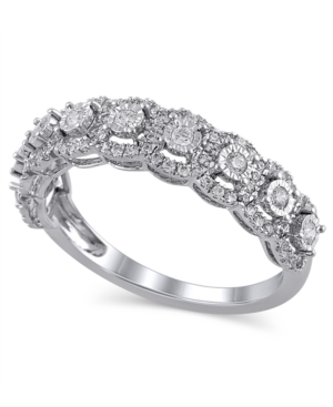 image of Certified Diamond (1/2 ct. t.w.) Anniversary Ring in 14K White Gold