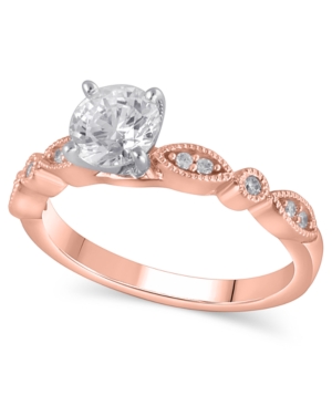 image of Certified Diamond Engagement Ring (1 ct. t.w.) in 14k Rose Gold