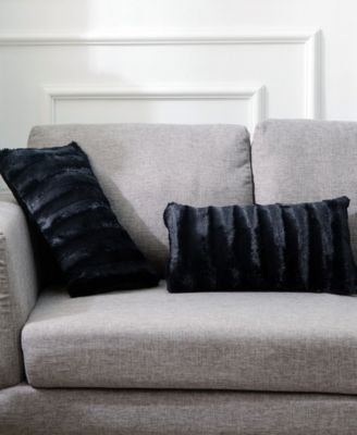 Faux-Fur 2-Pack Decorative Pillows, 12" x 20"