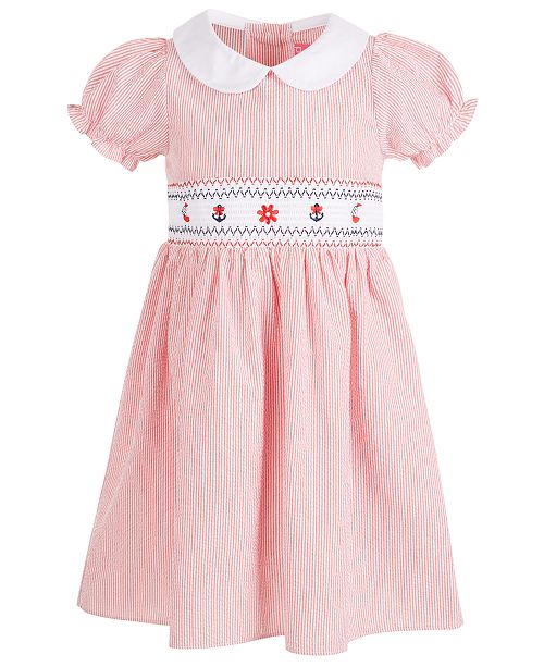 Good Lad Little Girls Embroidered Seersucker Smocked Dress Reviews All Girls Dresses Kids Macy S