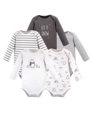 Hudson Baby Baby Boy and Girl Long Sleeve Bodysuits 5 Pack