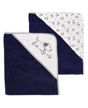 Little Me Puppy Toile 2 Pack Hooded Towel Set