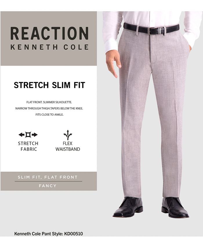 Kenneth Cole Reaction Men's Slim-Fit Stretch Pattern Dress Pants - Macy's