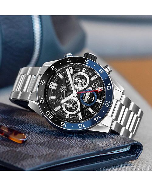 TAG Heuer Men's Swiss Automatic Chronograph Carrera Heuer 02 Stainless ...