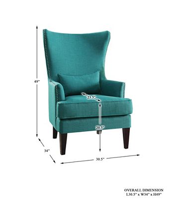 Homelegance - Ceylon Accent Wingback Chair, Quick Ship