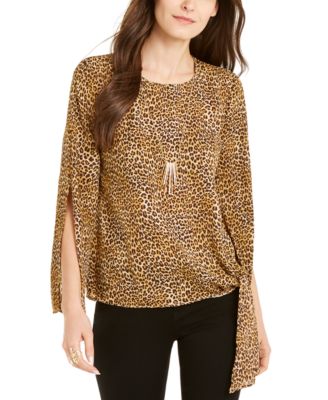 Thalia Sodi - Printed Split-Sleeve Top