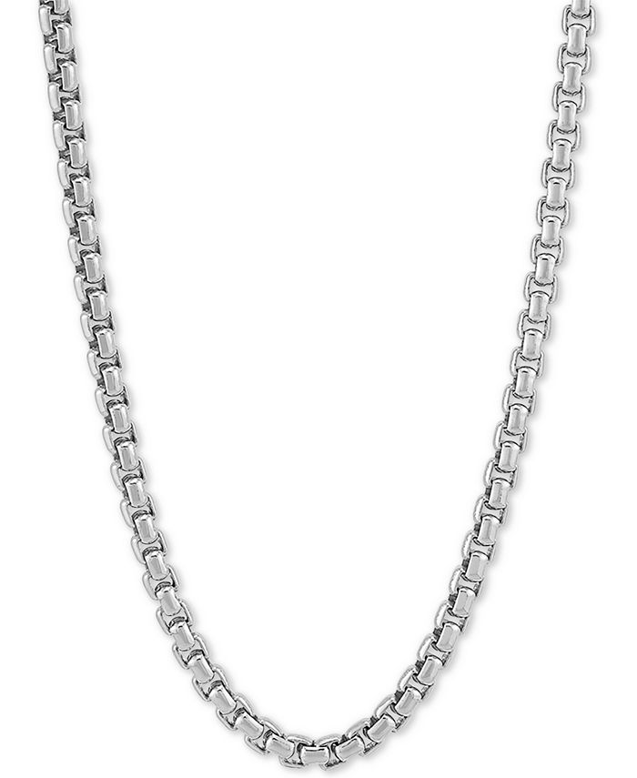 Macy's - Rounded Box Link 22" Chain Necklace in Sterling Silver