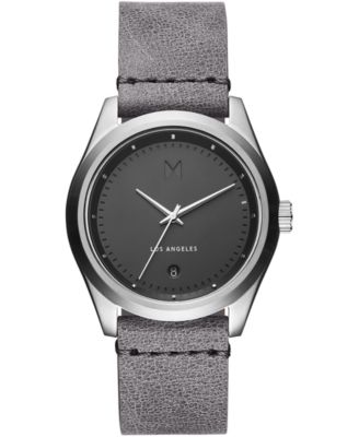 MVMT - Men's Pelham Gray Leather Strap Watch 39mm