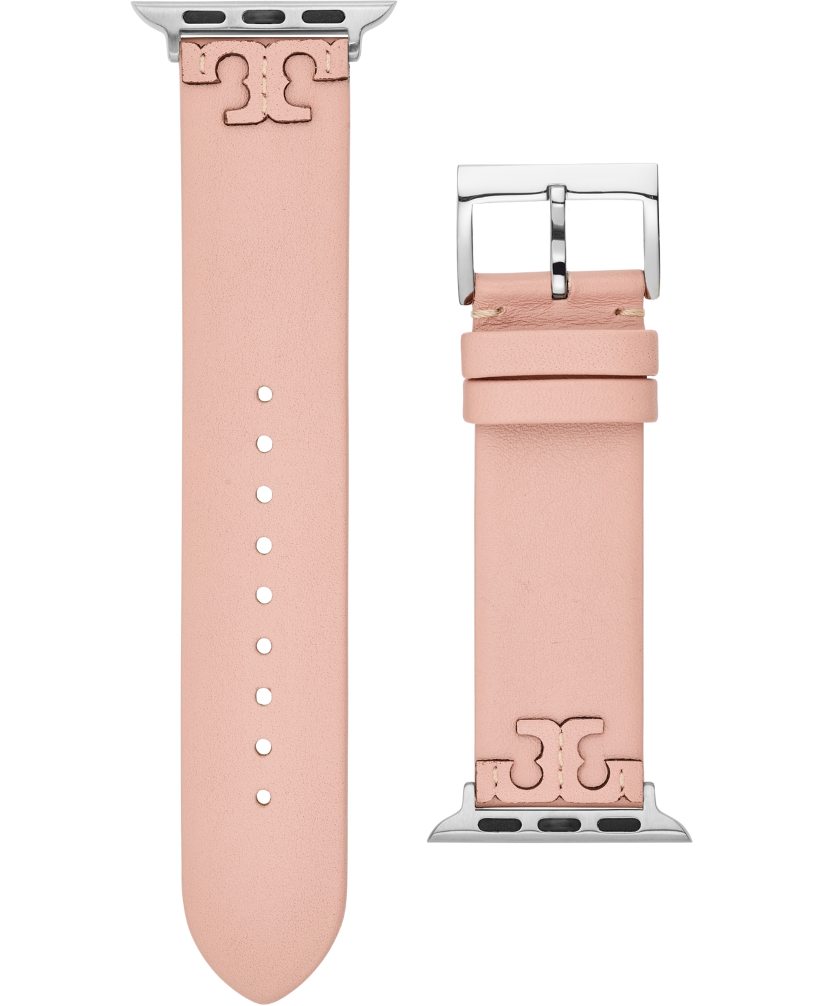 Shop Tory Burch Women's Mcgraw Blush Band For Apple Watch Leather Strap 38mm/40mm