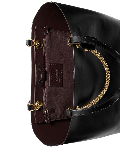 COACH Refined Calf Leather Signature Chain Convertible Tote & Reviews