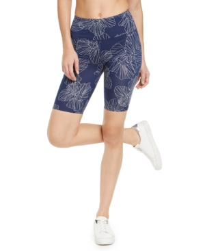 Calvin Klein Performance Floral-print High-waist Bike Shorts In Border Bloom Blush Combo