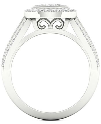Macy's - Diamond Teardrop Cluster Composite Ring (1 ct. t.w.) in 14k White Gold