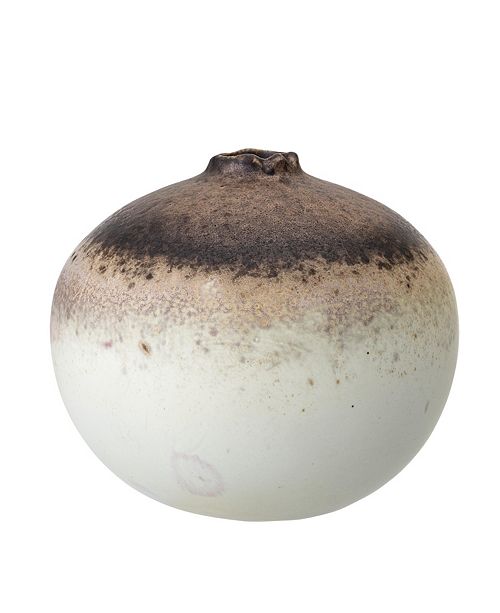 Bloomingville Large Brown Plum Cream Stoneware Vase With