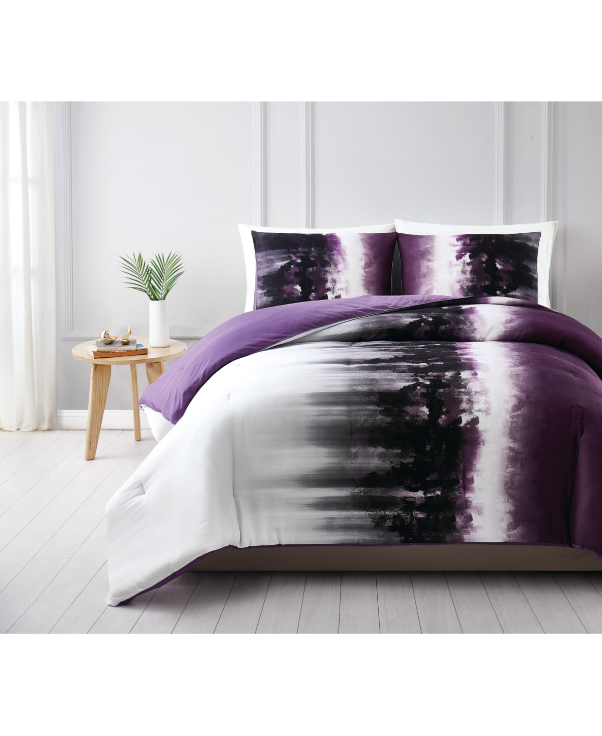 Vince Camuto Home Vince Camuto Mirrea Twin Extra Long Comforter Set In White,purple