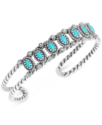 Sterling Silver Openwork Cuff Bracelet in Turquoise or Orange Spiny Oyster 