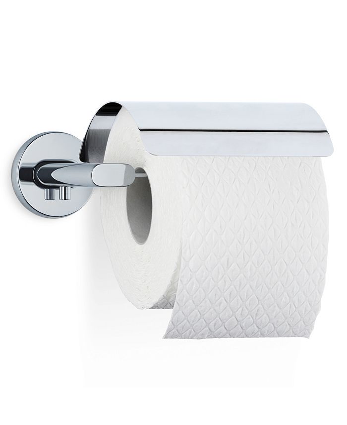 blomus - Wall Mounted Toilet Paper Holder With Cover - Polished - Areo
