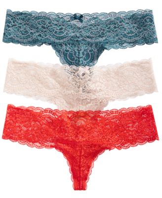 Skarlett Blue - Women's 3-Pk. Obsessed Lace Thong 371111MP