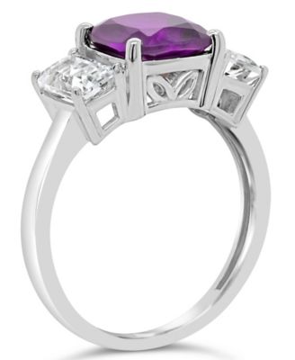 Gemstone and White Topaz (1-3/8 ct. t.w) Ring in Sterling Silver