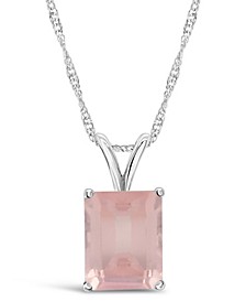 Sky Blue Topaz (3  ct. t.w.) Pendant Necklace in Sterling Silver. Also Available in Rose Quartz