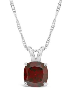 Macy's Garnet (2-3/4 Ct. T.w.) Pendant Necklace In Sterling Silver. Also Available In Blue Topaz (2-3/4 Ct.