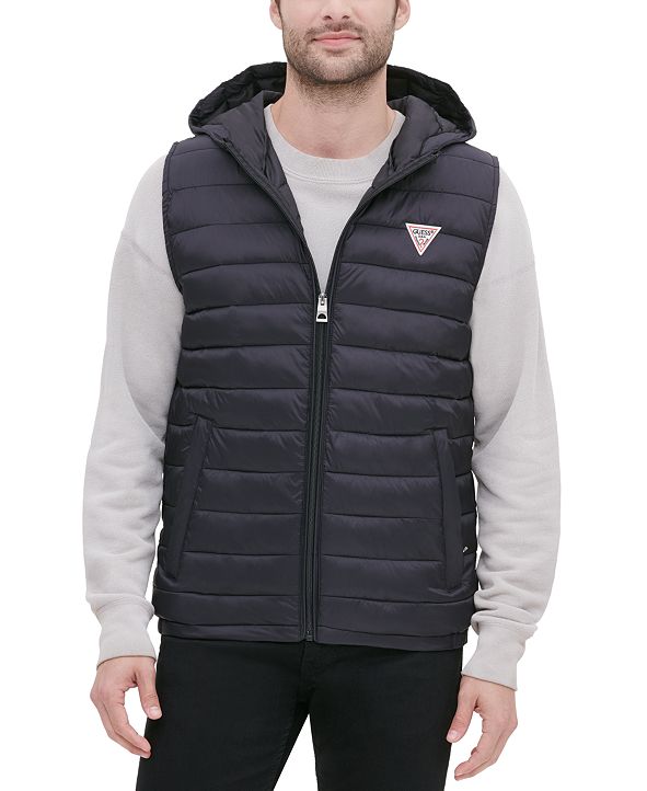 guess hooded puffer vest