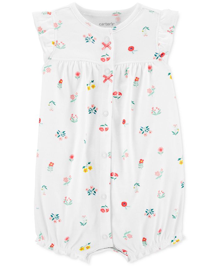 Carter's Baby Girls Floral-Print Cotton Romper & Reviews - All Baby ...