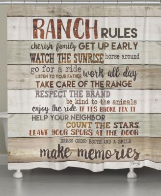 Laural Home - Rustic Ranch Rules Shower Curtain