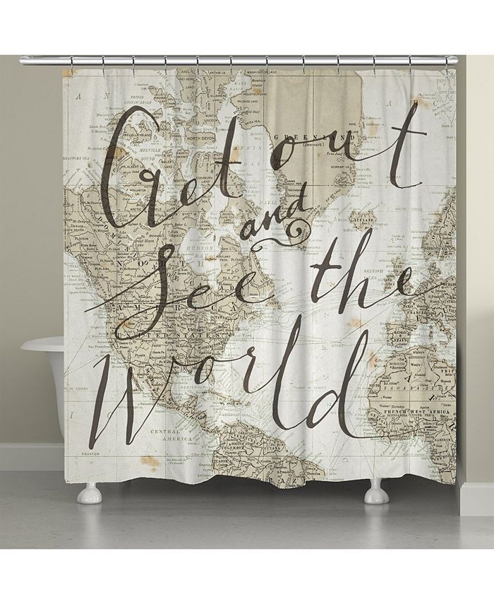 Laural Home - Get Out and See the World Shower Curtain