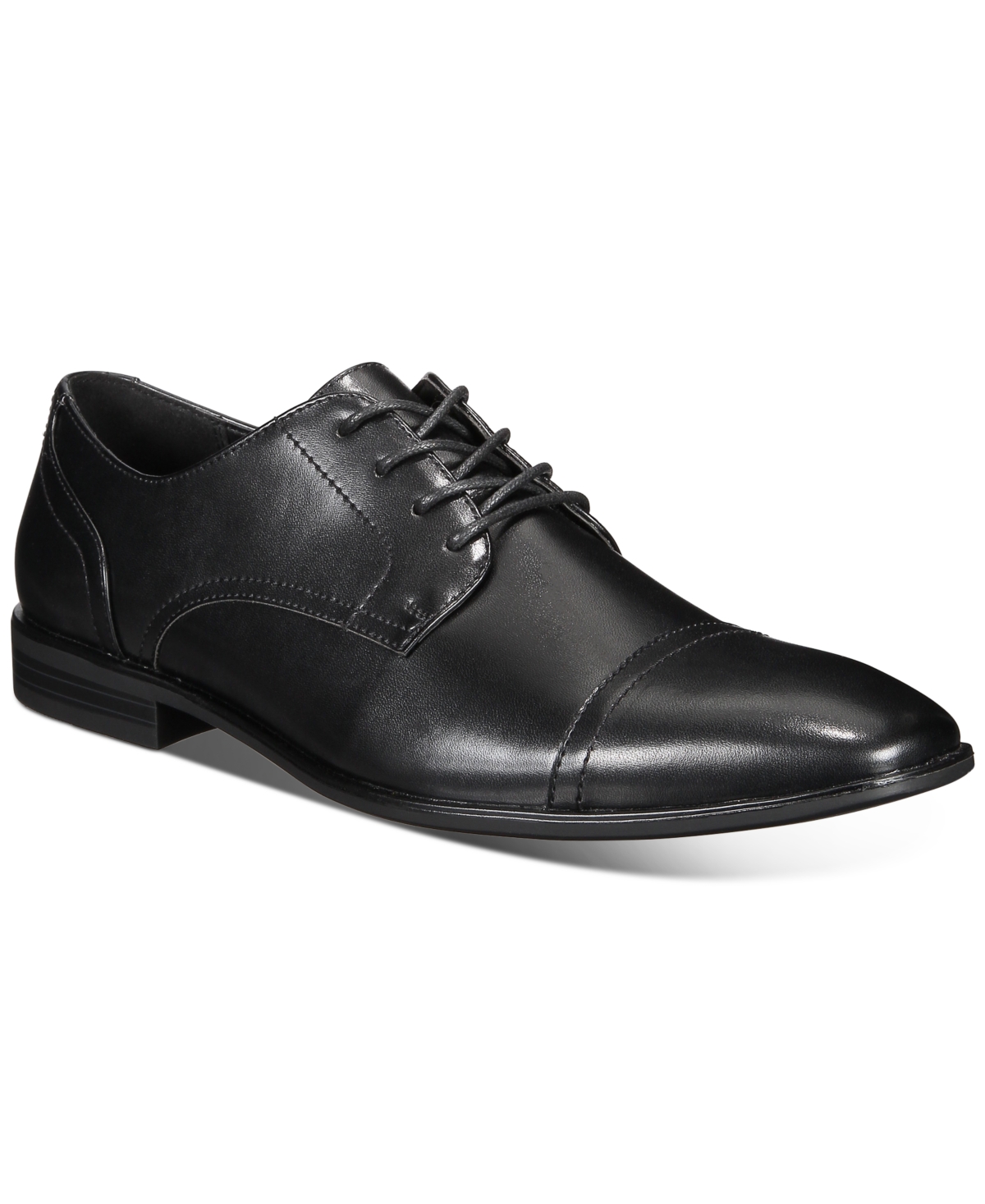 Shop Alfani Men's Quincy Cap-toe Lace-up Shoes, Created For Macy's In Black