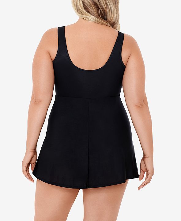 Miraclesuit Plus Size Marais AlloverSlimming TwistFront Swimdress