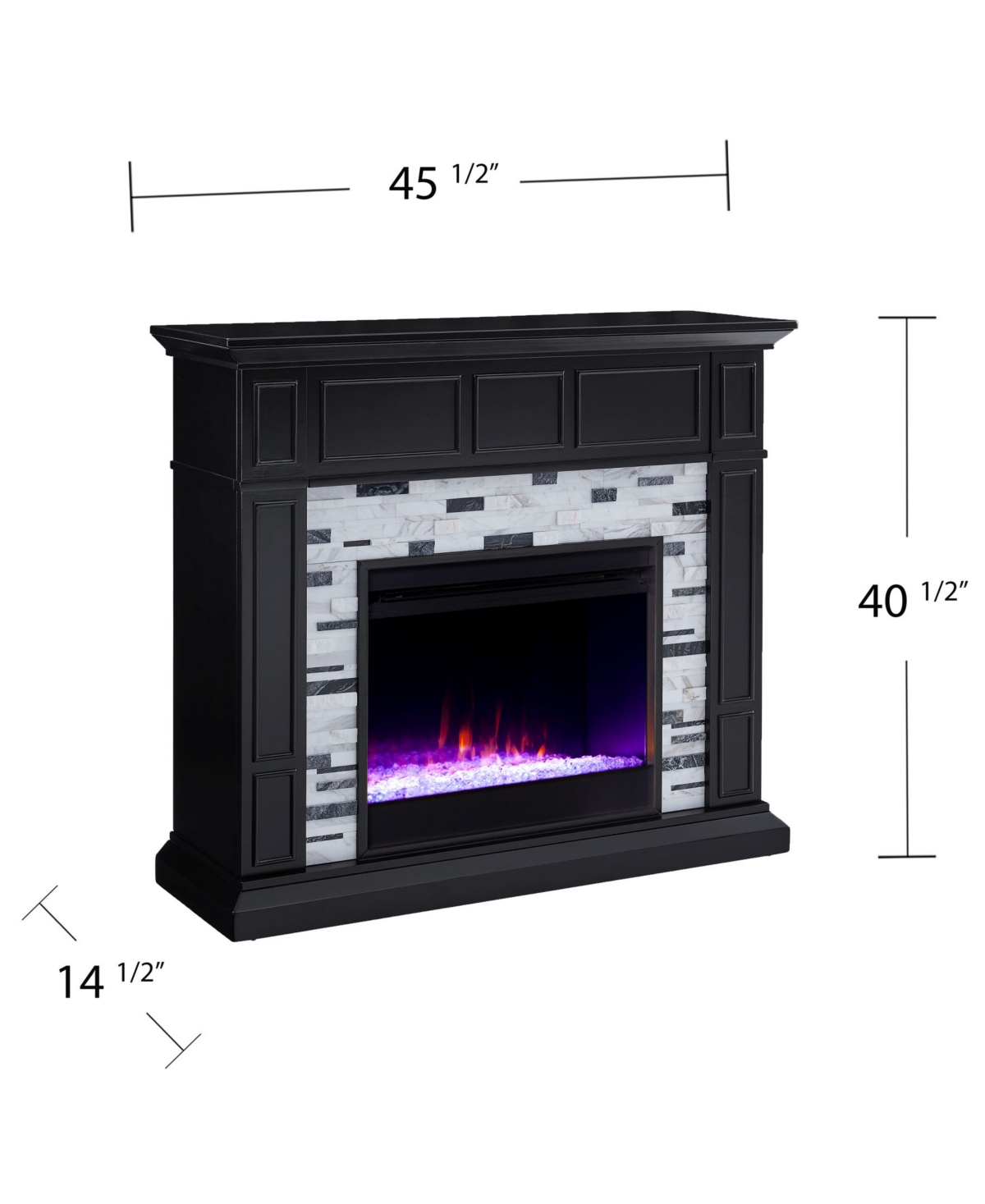 Southern Enterprises Lysander Marble Color Changing Electric Fireplace