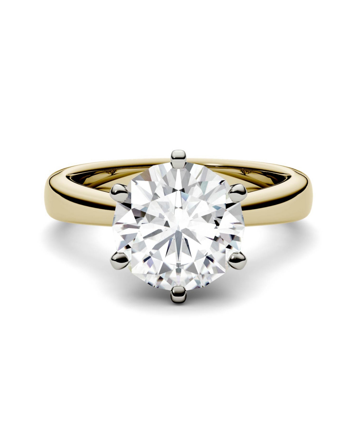 Moissanite Solitaire Engagement Ring 3-1/10 ct. t.w. Diamond Equivalent in 14k White or Yellow- Gold