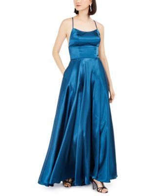 taffeta empire blue dress