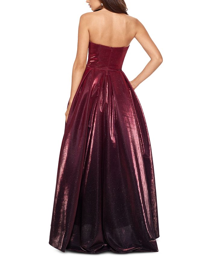 betsy and adam high low ball gown