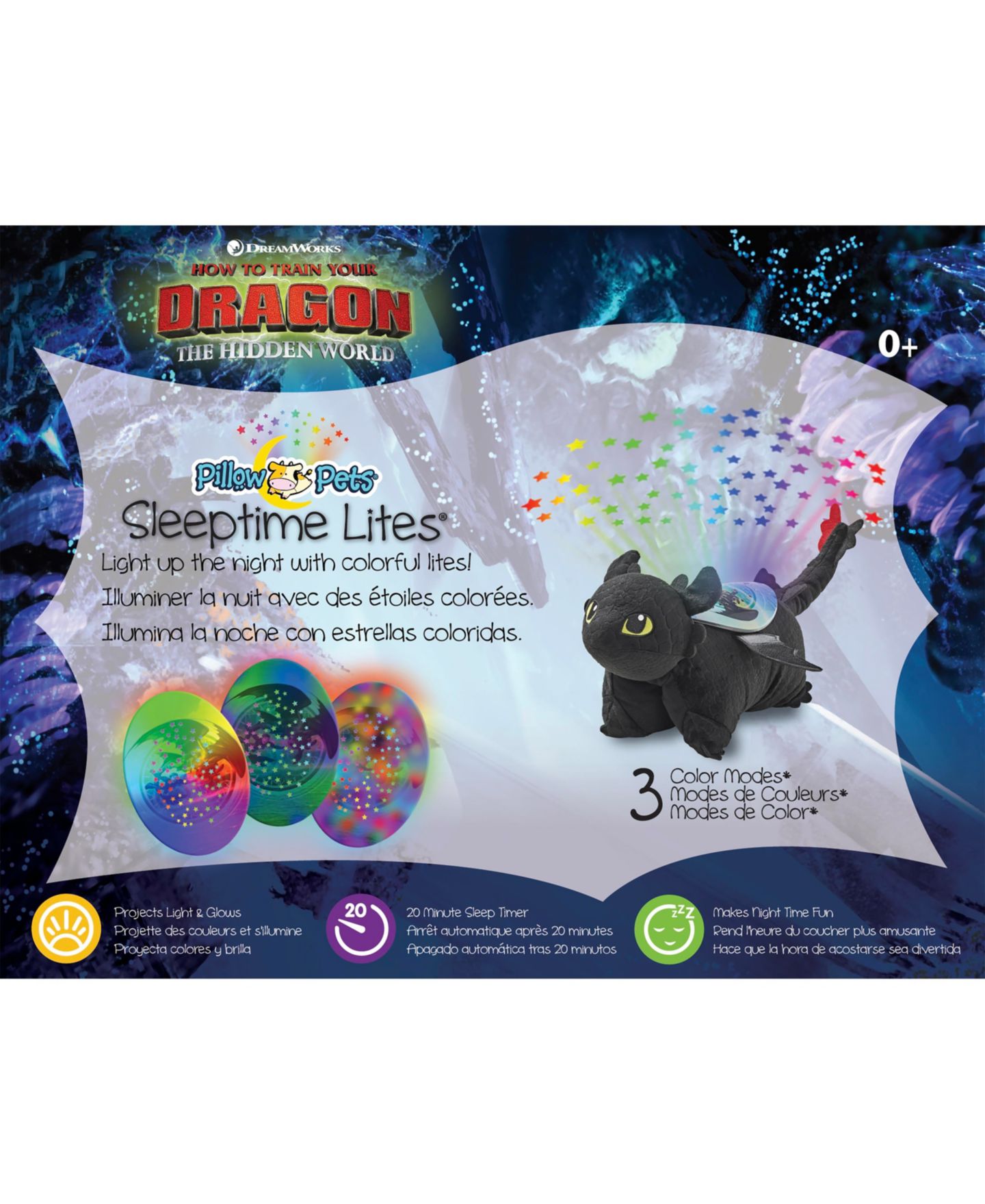 Детская мягкая игрушка Pillow Pets Toothless Sleeptime Lite 11" Night Light Plush — фото 6