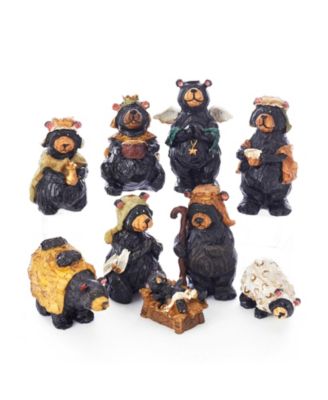 Kurt Adler - 4-Inch Resin Nativity Bear Set of 9 Pieces
