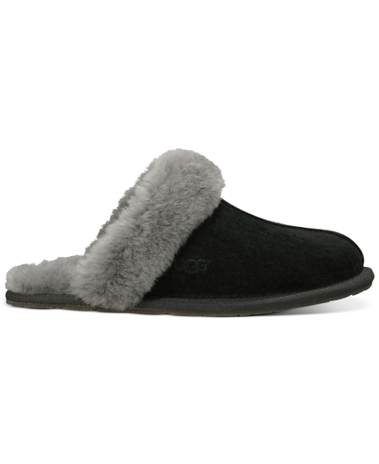 Женские тапочки UGG® Scuffette II Slip On Slippers, цвет: Чёрный / Серый — фото 6