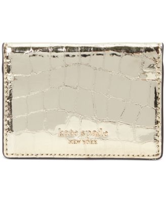 kate spade new york - Sylvia Croc-Embossed Mirror Card Case