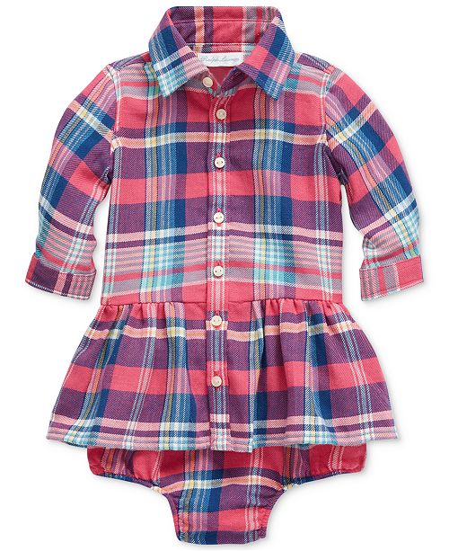Polo Ralph Lauren Baby Girls Plaid Shirtdress Reviews All Girls Dresses Kids Macy S