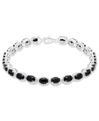 Macy's - Black Onyx (22 mm) Bracelet in Sterling Silver