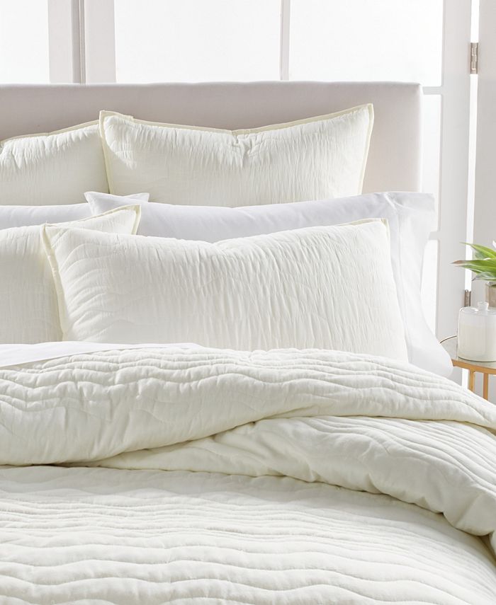 DKNY Cotton Voile Quilted Euro Sham Macy's
