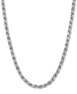 MACY'S ROPE LINK 24" CHAIN NECKLACE IN STERLING SILVER 