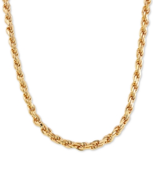 Shop Macy's Rope Link 24" Chain Necklace In 18k Gold-plated Sterling Silver In Gold Over Silver