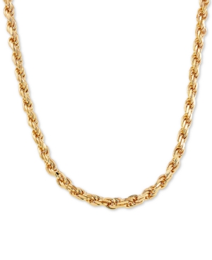 Macy's Rope Link Chain Necklaces In Sterling Silver 18k Gold Plated Sterling Silver In Gold Over Silver